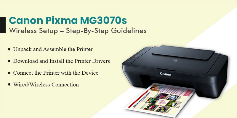 Canon Pixma MG3070s Wireless Setup