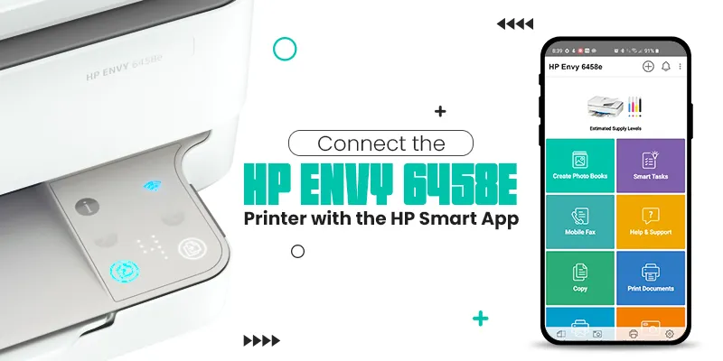 how to connect hp envy 6458e to wifi